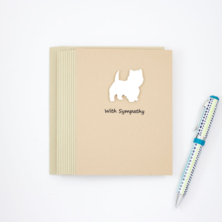 Westie Sympathy Card | Single Card or 10 Pack | White Dog Condolences Cards | Choose Inside | West Highland White Terrier