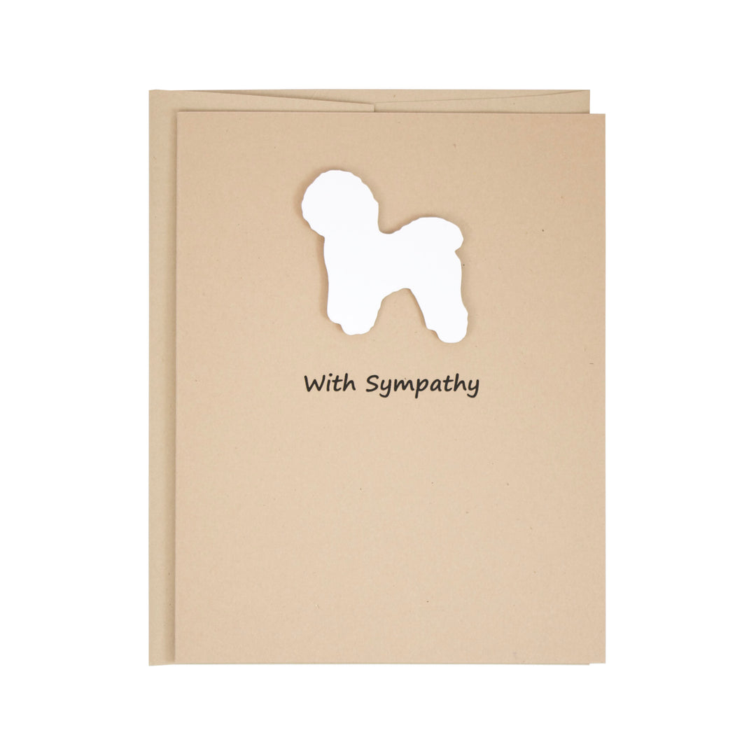 Bichon Frise Sympathy Card | Single Card or 10 Pack | White Dog Condolences Cards | Choose Inside