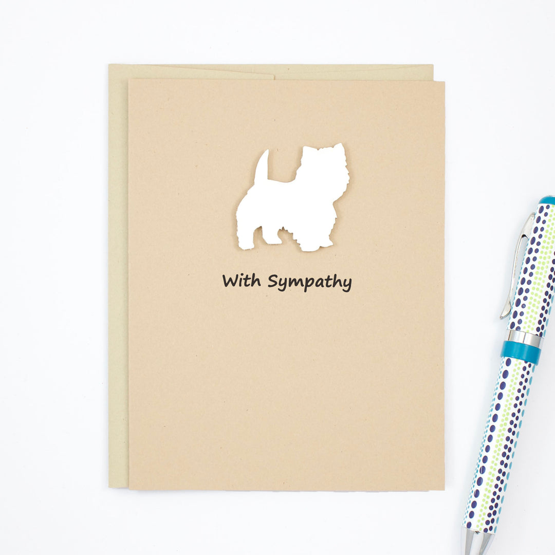 Westie Sympathy Card | Single Card or 10 Pack | White Dog Condolences Cards | Choose Inside | West Highland White Terrier