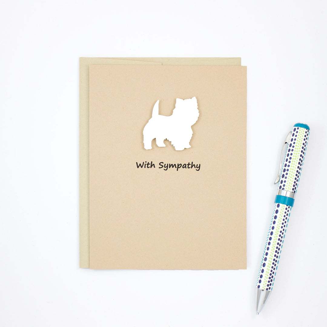 Westie Sympathy Card | Single Card or 10 Pack | White Dog Condolences Cards | Choose Inside | West Highland White Terrier