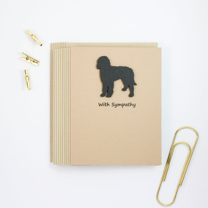 Bernedoodle Sympathy Card | 10 Pack - Single Card | Black Labradoodle Greeting Cards | Choose Inside