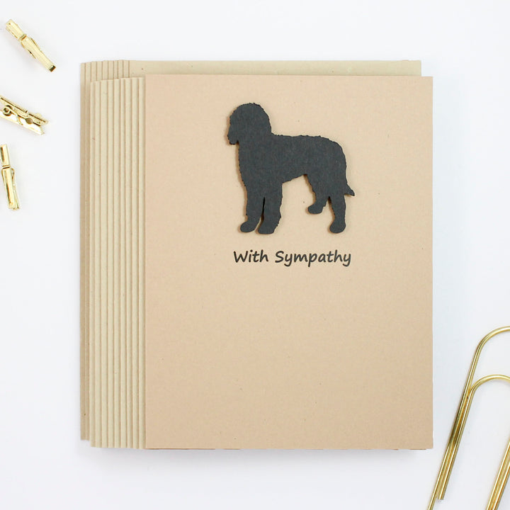 Bernedoodle Sympathy Card | 10 Pack - Single Card | Black Labradoodle Greeting Cards | Choose Inside