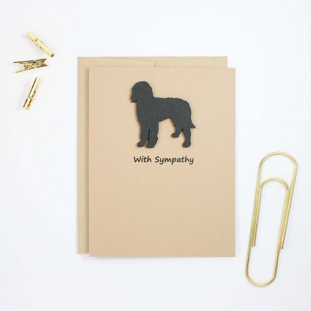 Bernedoodle Sympathy Card | 10 Pack - Single Card | Black Labradoodle Greeting Cards | Choose Inside