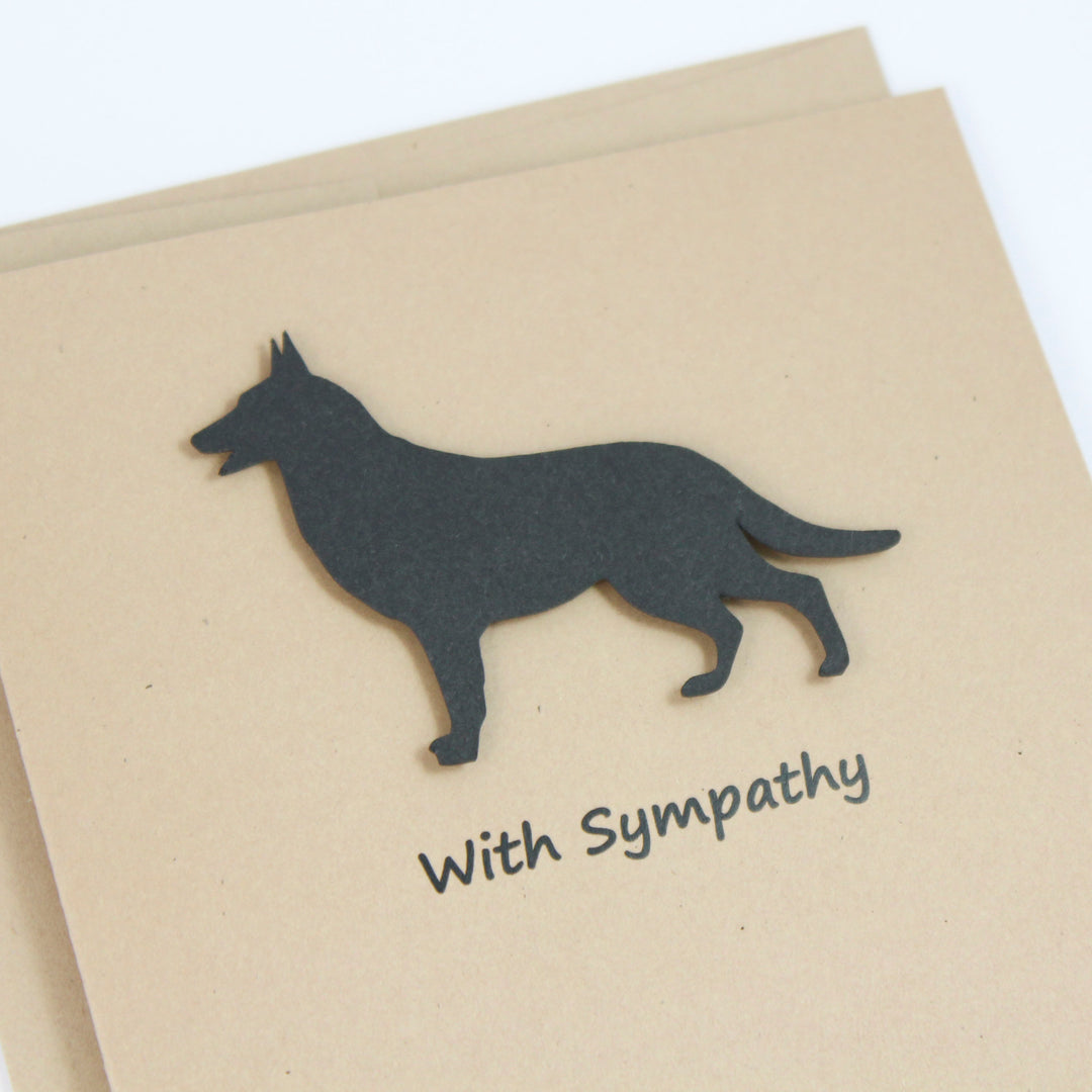 German Shepherd Sympathy Card | 10 Pack or Single | Handmade Black Dog Greeting Cards | Condolences