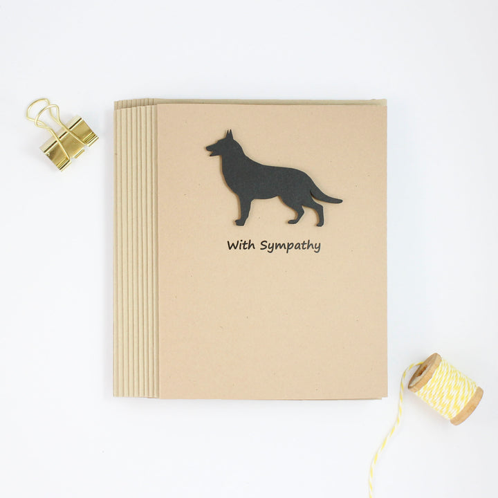 German Shepherd Sympathy Card | 10 Pack or Single | Handmade Black Dog Greeting Cards | Condolences