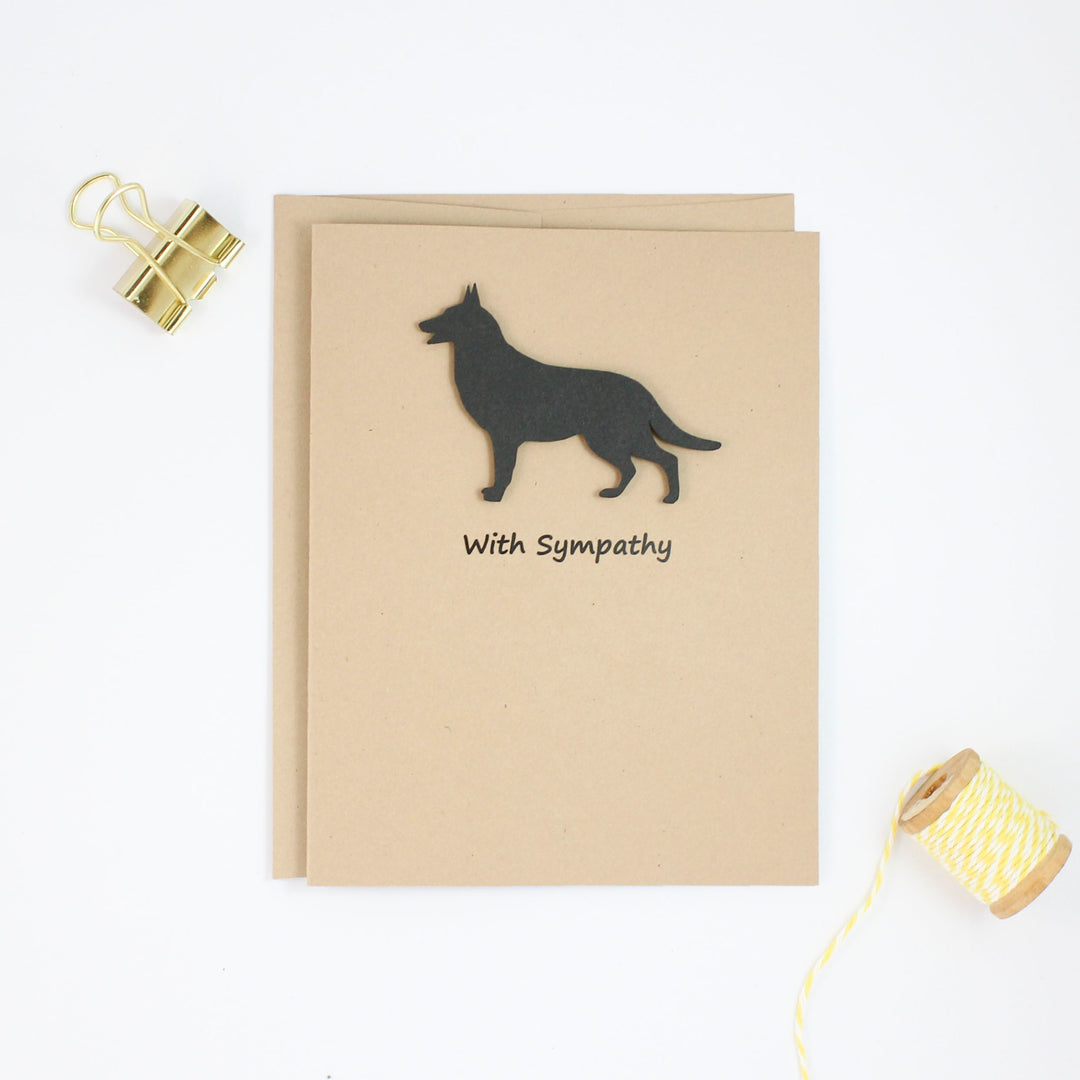 German Shepherd Sympathy Card | 10 Pack or Single | Handmade Black Dog Greeting Cards | Condolences