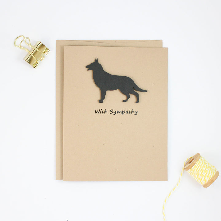 German Shepherd Sympathy Card | 10 Pack or Single | Handmade Black Dog Greeting Cards | Condolences