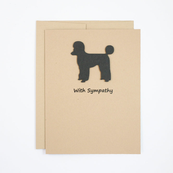 Poodle Sympathy Dog Card | Single Card - 10 | Choose Inside | Toy Miniature Standard | Sporting Clip