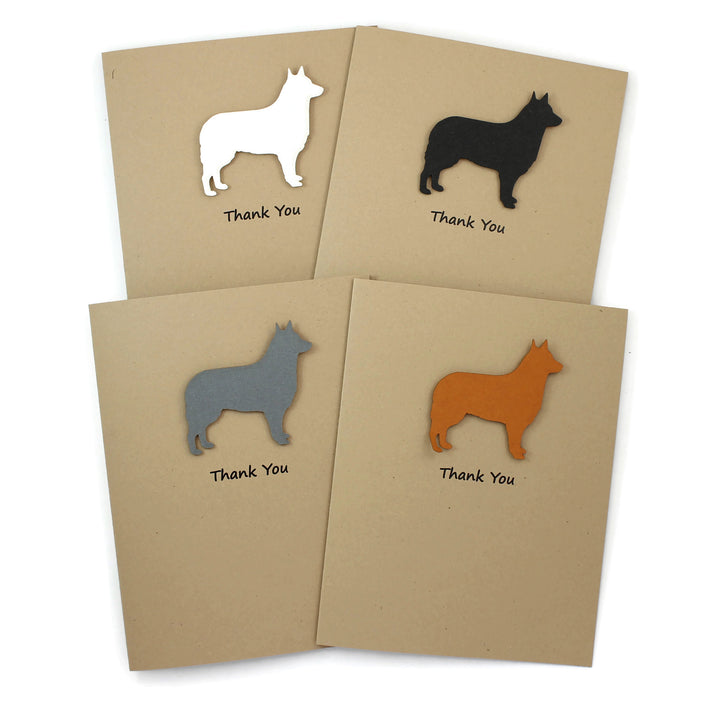 Siberian Husky Belgian Sheepdog Belgian Tervuren Thank You Card | 25 Dog Colors Available | Choose Inside Phrase | Single Card or 10 Pack