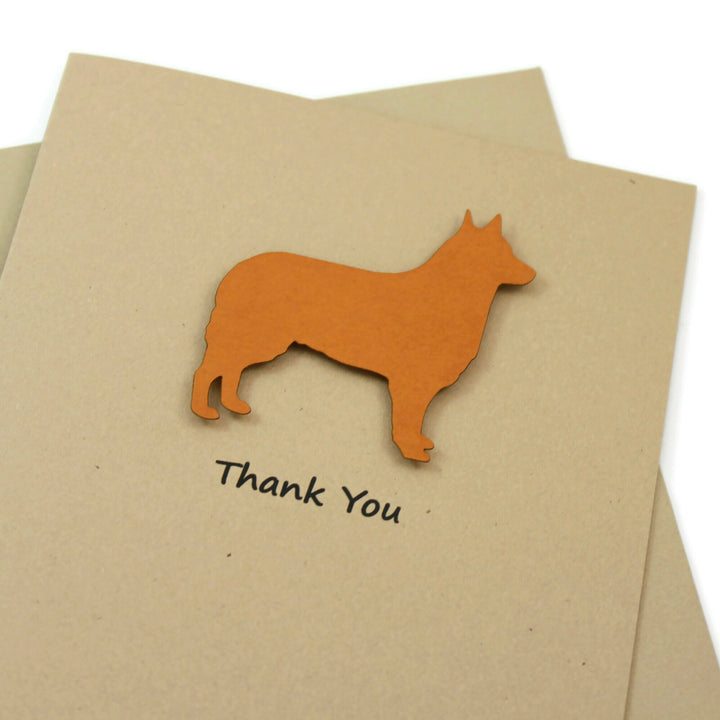 Siberian Husky Belgian Sheepdog Belgian Tervuren Thank You Card | 25 Dog Colors Available | Choose Inside Phrase | Single Card or 10 Pack