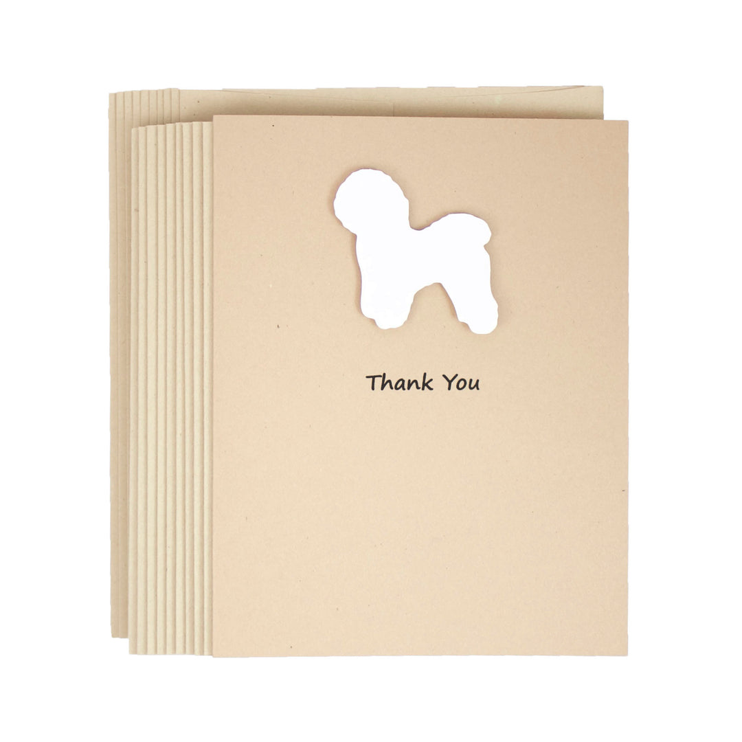 Bichon Frise Thank You Card | Handmade White Dog Greeting Cards | Single or 10 Pack | Pick inside - Embellish by Jackie