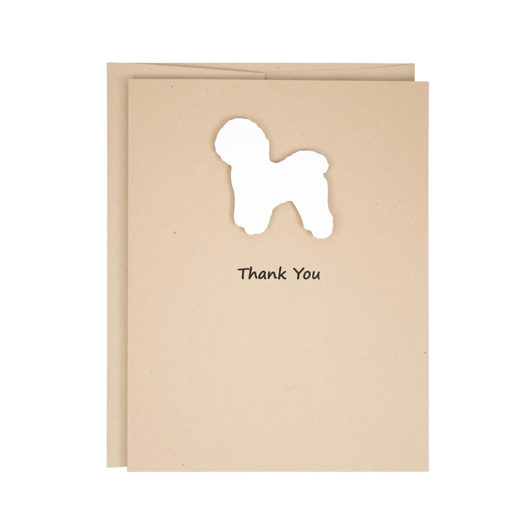 Bichon Frise Thank You Card | Handmade White Dog Greeting Cards | Single or 10 Pack | Pick inside - Embellish by Jackie