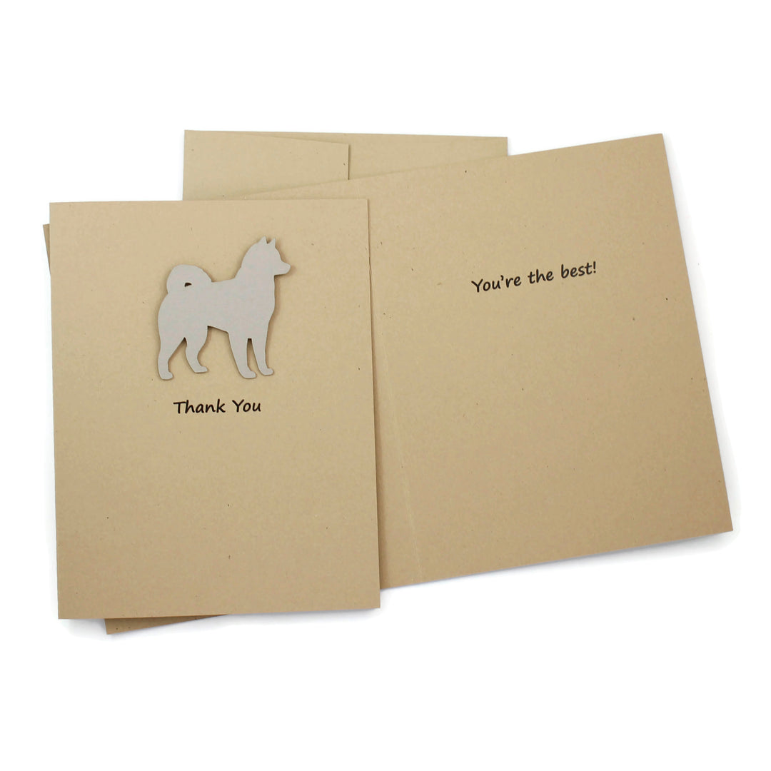 Siberian Husky Belgian Sheepdog Belgian Tervuren Thank You Card | 25 Dog Colors Available | Choose Inside Phrase | Single Card or 10 Pack