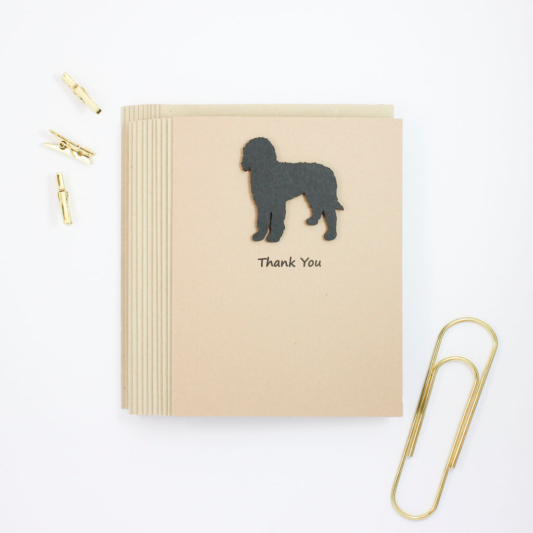 Bernedoodle Thank You Cards | Handmade Black Labradoodle Card | Single - 10 Pack | Choose Inside