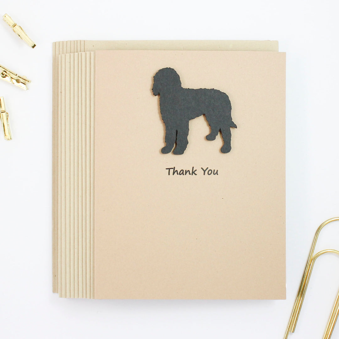 Bernedoodle Thank You Cards | Handmade Black Labradoodle Card | Single - 10 Pack | Choose Inside