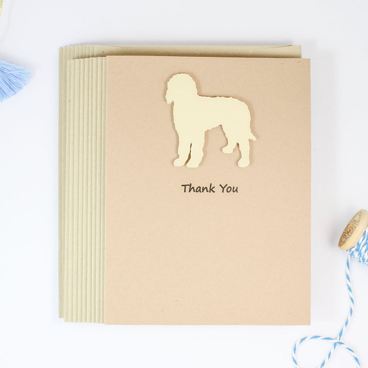 Goldendoodle Thank You Cards | Handmade Labradoodle Greeting Card | Single - 10 Pack | Choose Inside