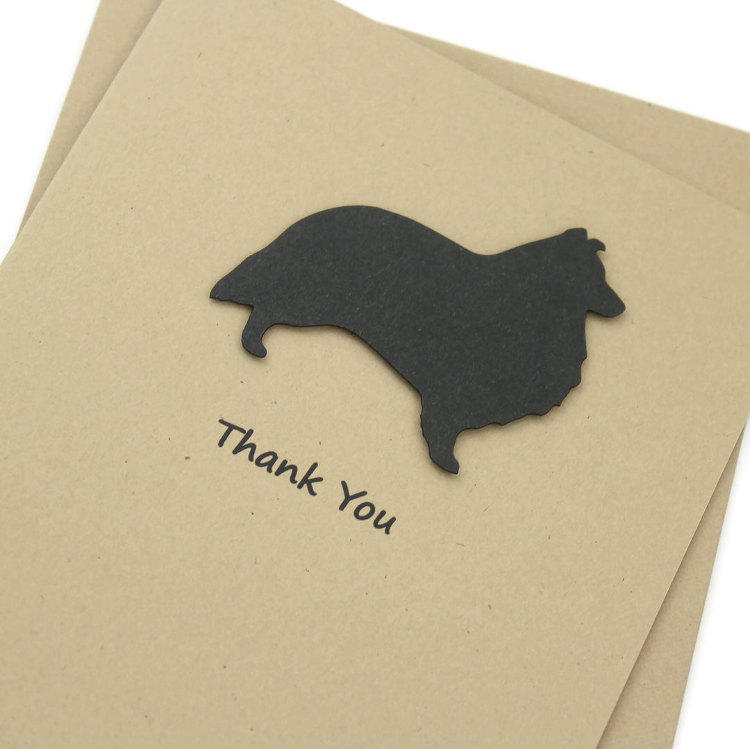 Shetland Sheepdog Thank You Card | Sheltie 25 Dog Colors Available | Choose Inside Phrase | Single Card or 10 Pack - Embellish by Jackie - Handmade Greeting Cards