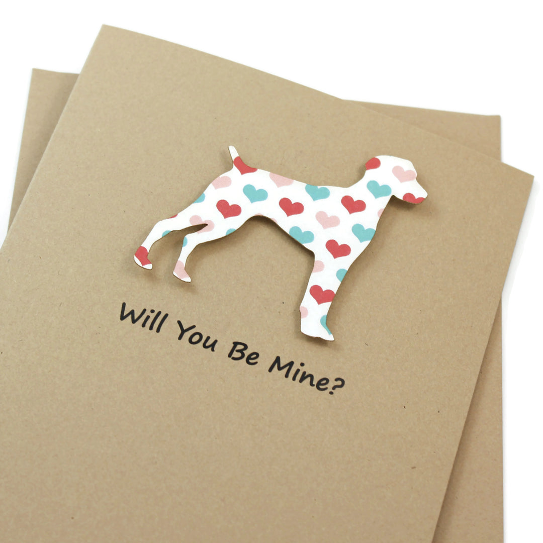 Choose your Dog Breed Valentine's Day Notecards | Colored Hearts Pattern