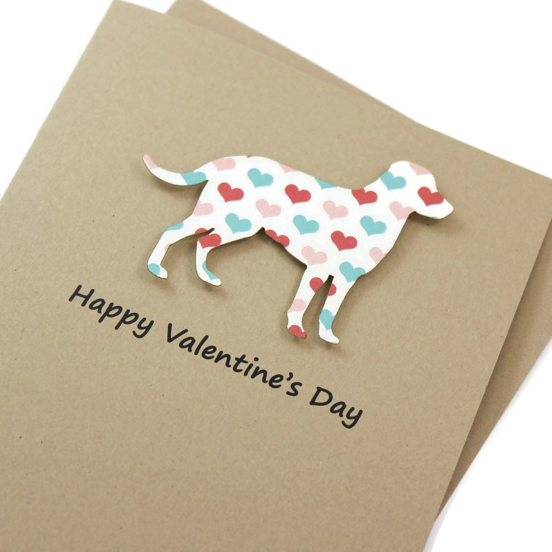 Choose your Dog Breed Valentine's Day Notecards | Colored Hearts Pattern