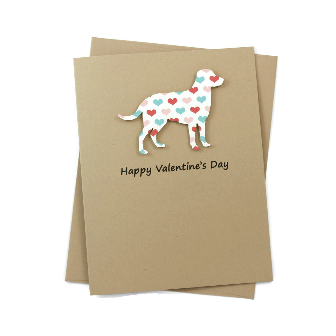 Choose your Dog Breed Valentine's Day Notecards | Colored Hearts Pattern