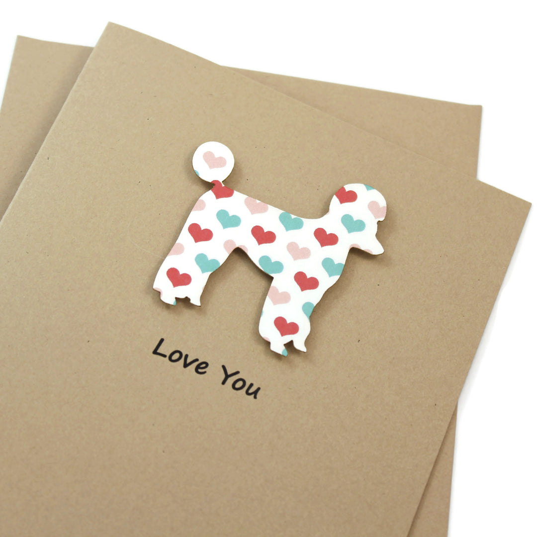 Choose your Dog Breed Valentine's Day Notecards | Colored Hearts Pattern