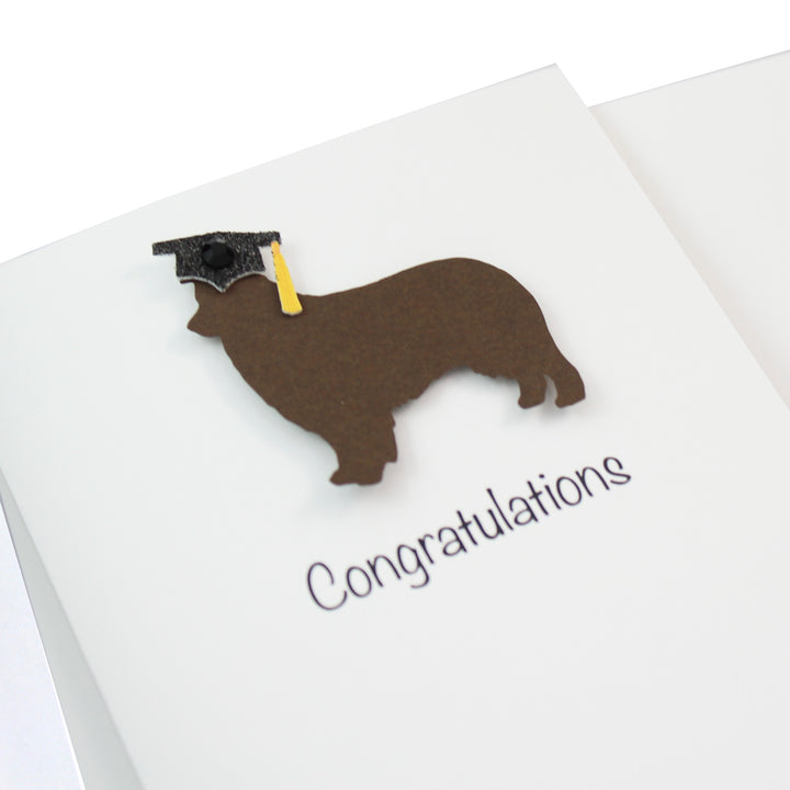 Dog Graduation Card | 200+ Dog Breeds to Choose from | 25 Dog Colors Available | Choose Inside Phrase | Handmade Greeting Card Grad Cap