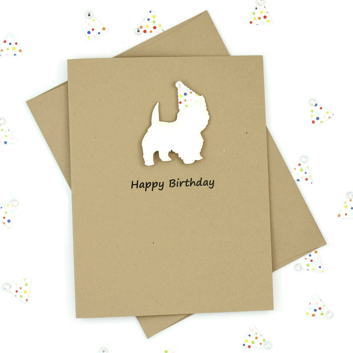 Dog Birthday Card | 200+ Dog Breeds to Choose from | 25 Dog Colors Available | Choose Inside Phrase | Single Card or 10 Pack| Party Hat