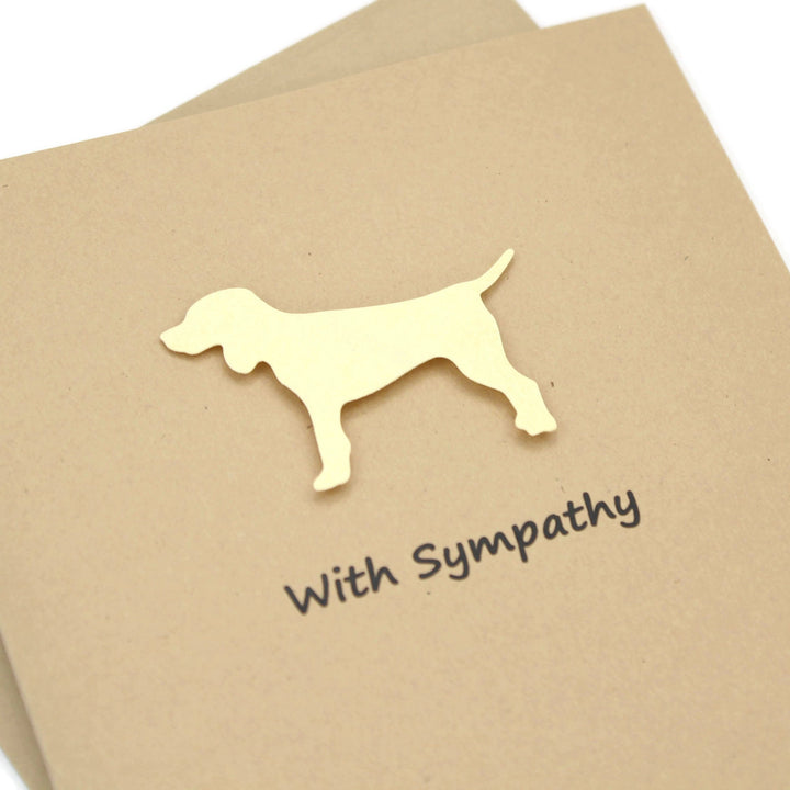 Dog Sympathy Notecard | Handmade Generic Dog Sympathy Greeting Card | Black Brown Yellow Dog | Single Card and Envelope | Limited Quantity