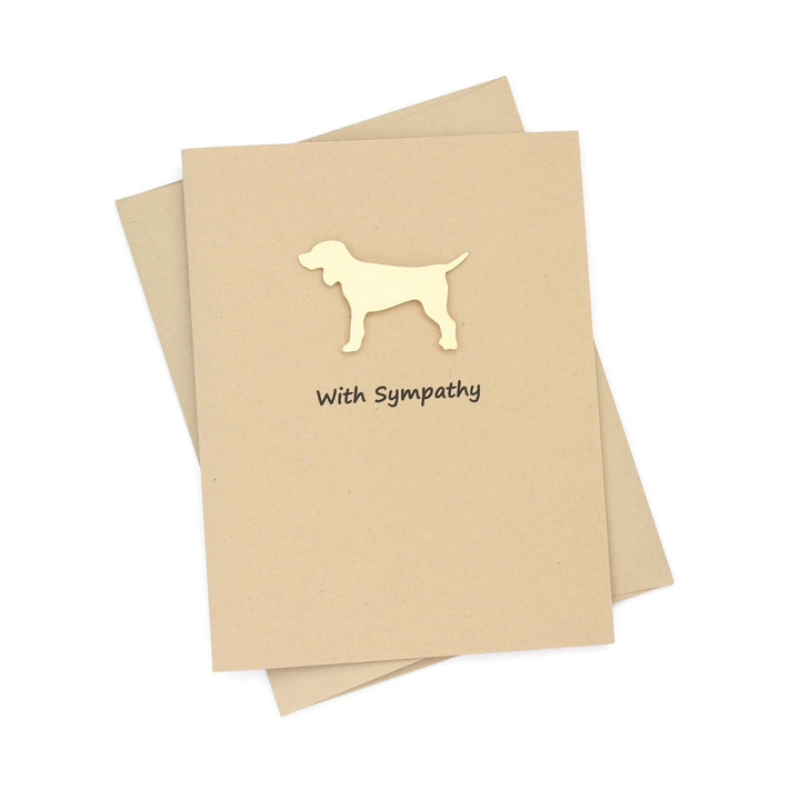 Dog Sympathy Notecard | Handmade Generic Dog Sympathy Greeting Card | Black Brown Yellow Dog | Single Card and Envelope | Limited Quantity