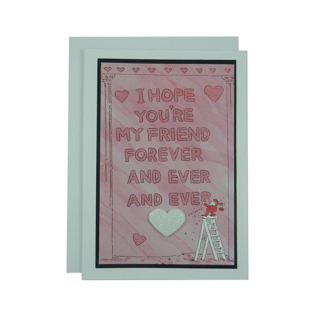 Valentine's Day Greeting Card - Friend - Handmade Recycled - Heart Valentine's Day Card - Recycled - Embellish by Jackie